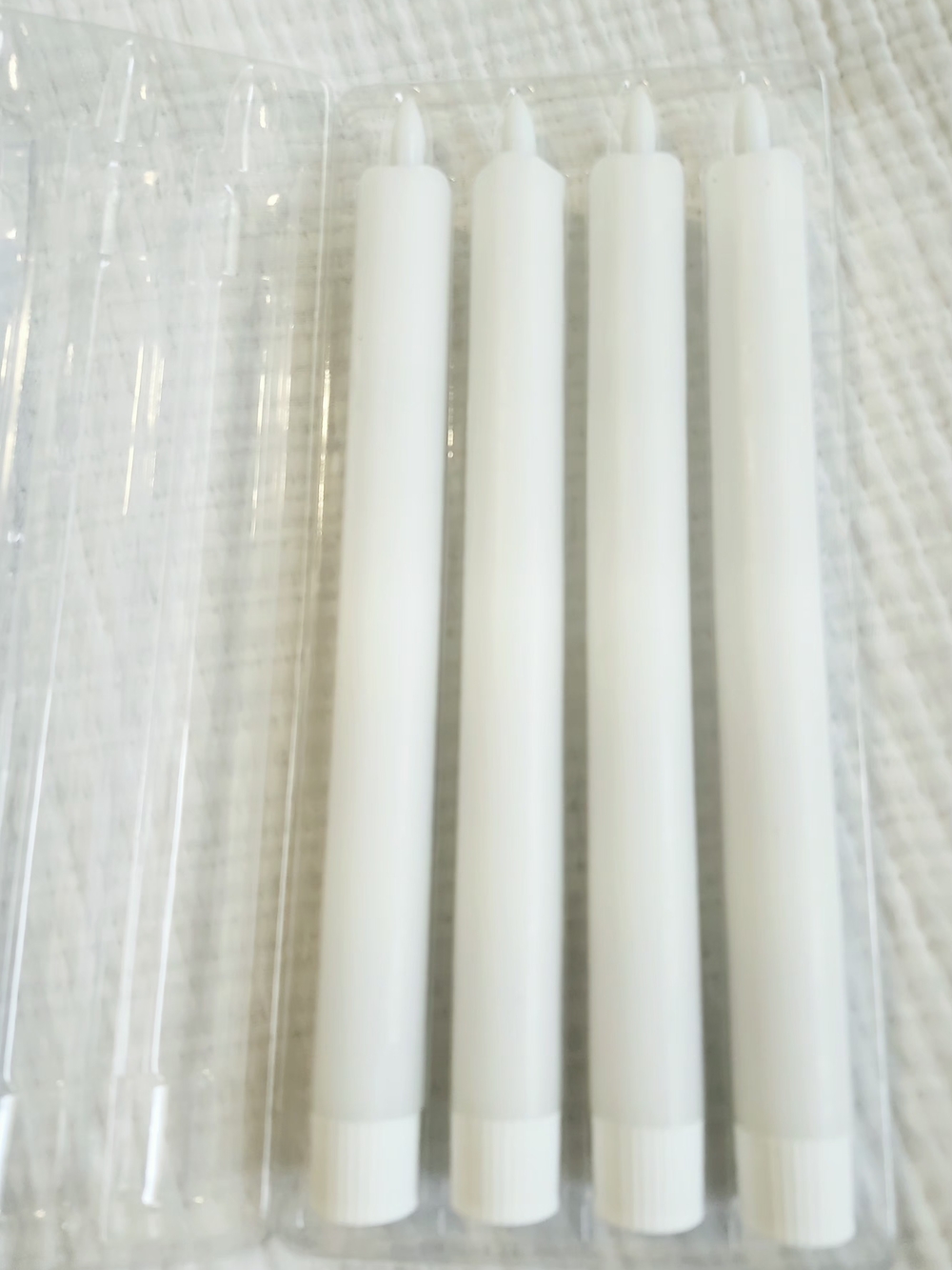 Set of 8 White LED Flameless Taper Candles - Picture 6 of 8